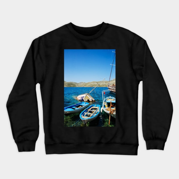 Sunken Boat Crewneck Sweatshirt by stuartchard